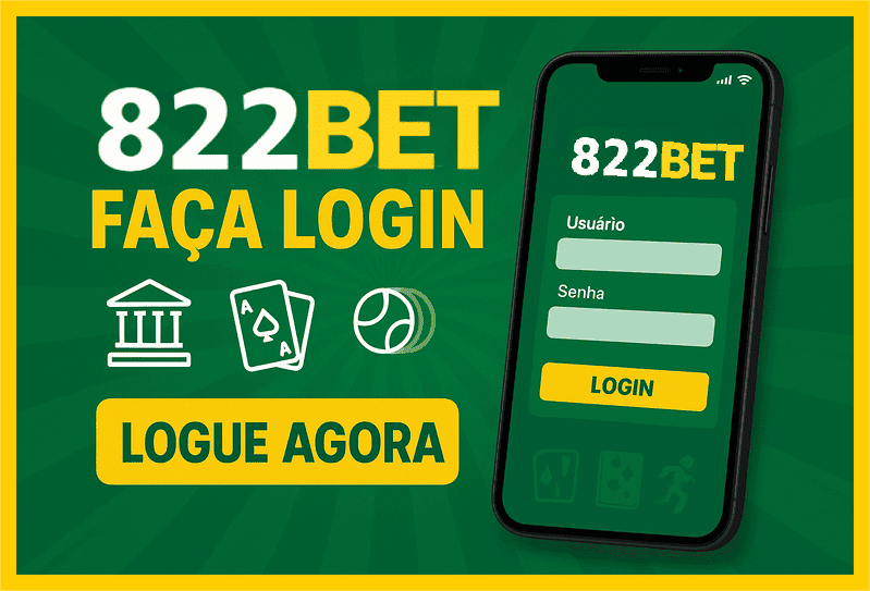 Imagem destacando login seguro na 822BET para novos usuários